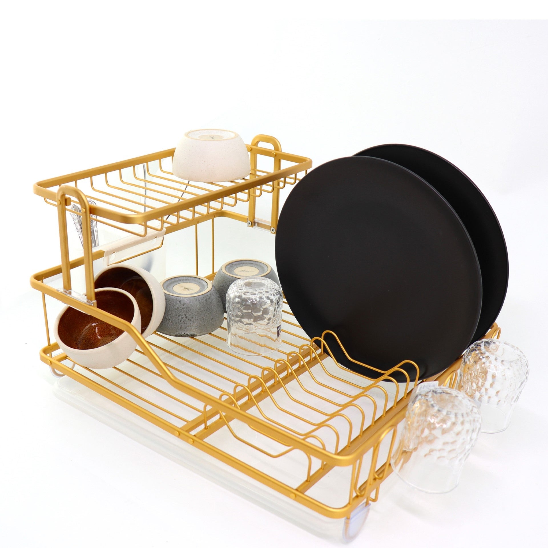 Elegant Copper Yellow Durane Aluminium Dish Drainer Rack 475x35x28cm