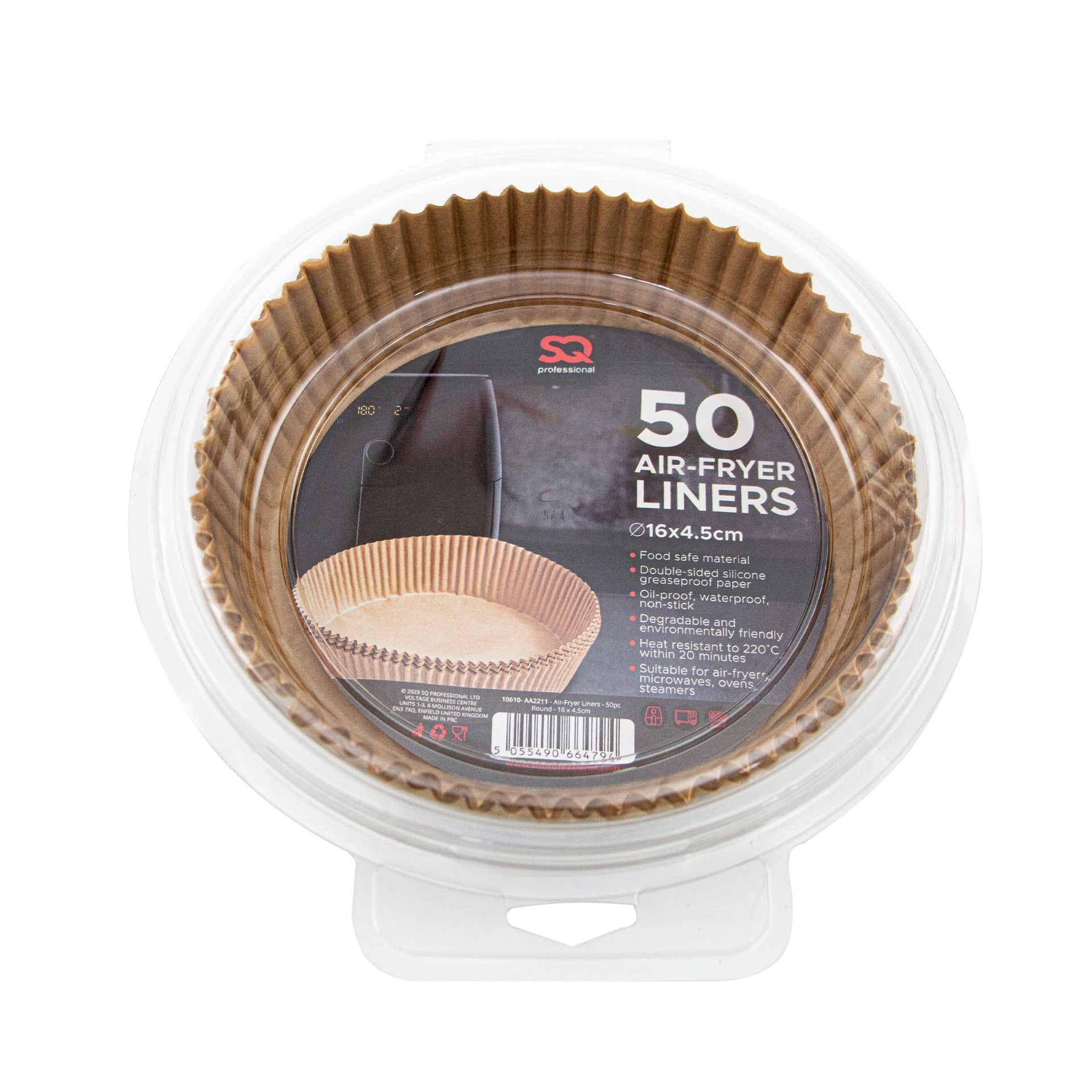 SQ Kitchen Baking Brown Paper Air Fryer Liners Pack of 50 Round Liners