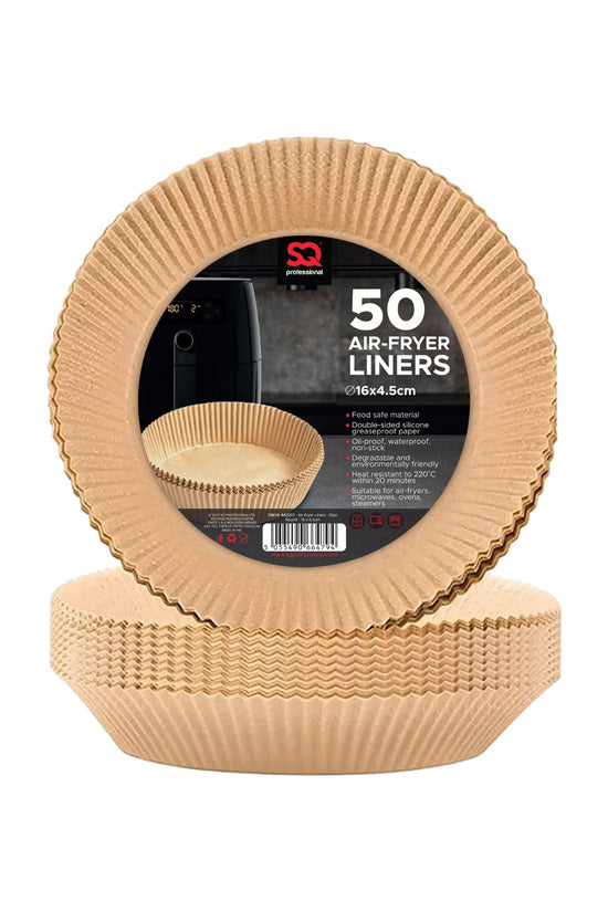 SQ Kitchen Baking Brown Paper Air Fryer Liners Pack of 50 Round Liners