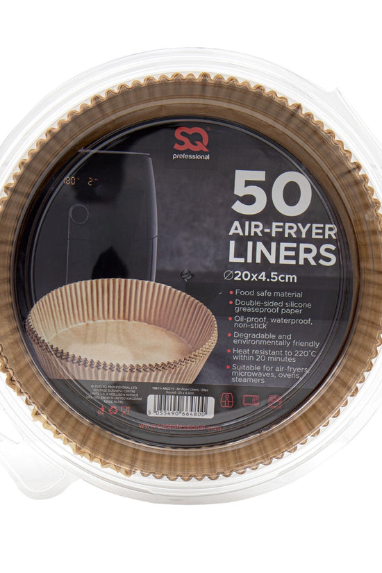 SQ Professional Air Fryer Liners Pack of 50 Round Brown Paper Liners