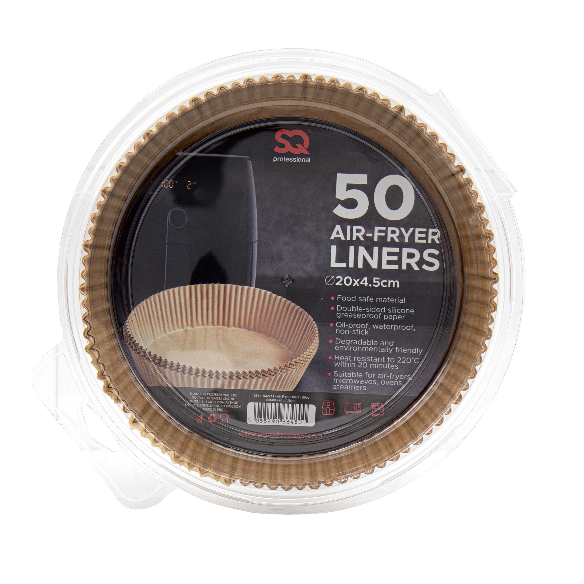 SQ Professional Air Fryer Liners Pack of 50 Round Brown Paper Liners