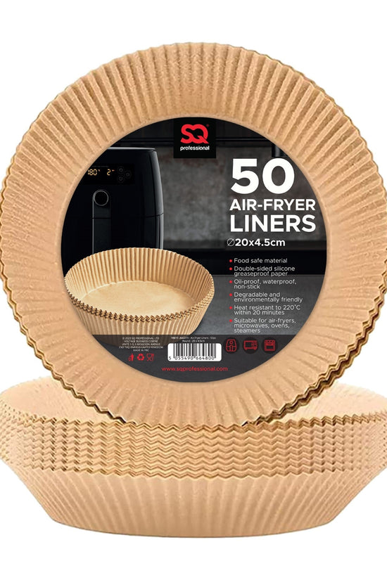 SQ Professional Air Fryer Liners Pack of 50 Round Brown Paper Liners
