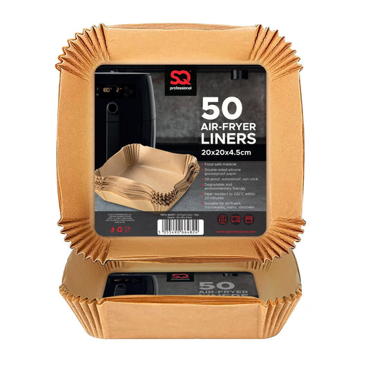 SQ Professional Air Fryer Liners Pack of 50 Brown Paper Liners