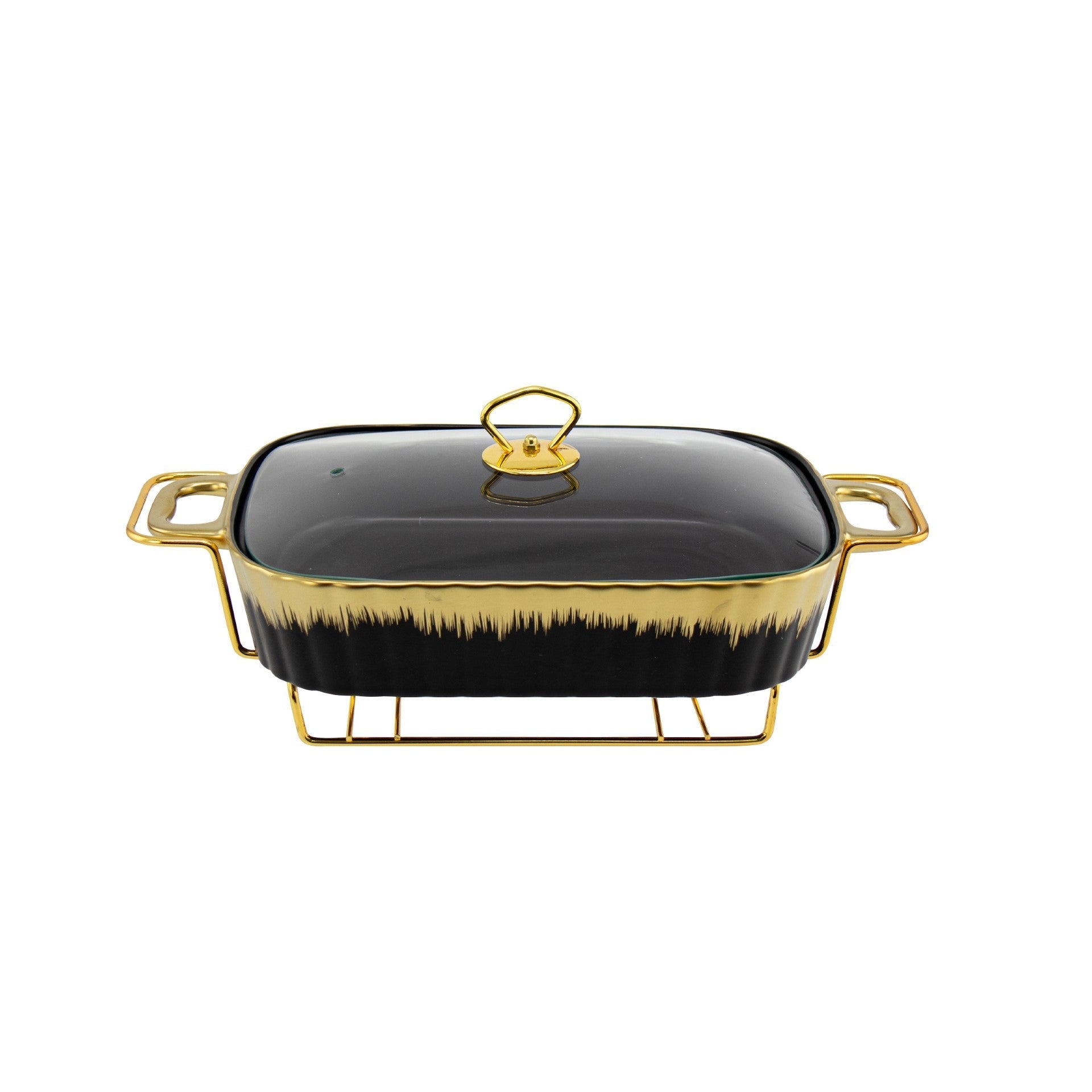 Elegant SQ Professional Durane Porcelain Chafing Dish 15L BlackGold