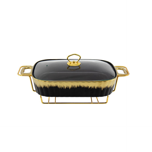 Elegant SQ Professional Durane Porcelain Chafing Dish 15L BlackGold