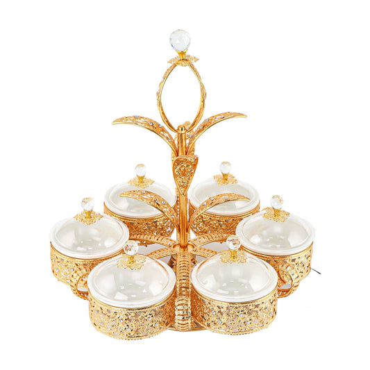Elegant Gold Round Party Serving Tray 42 x 445 cm