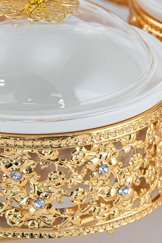 Elegant Gold Round Party Serving Tray 42 x 445 cm