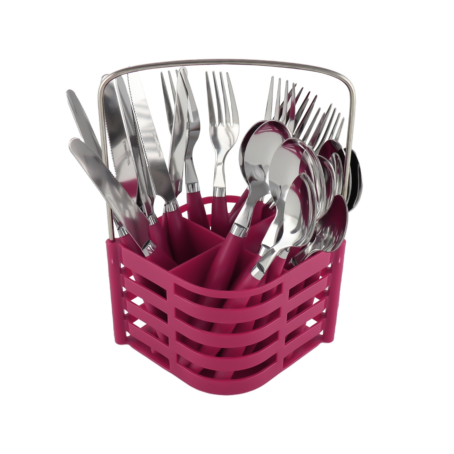 Premium SQ Durane Metal Cutlery Set 24Piece Purple Set