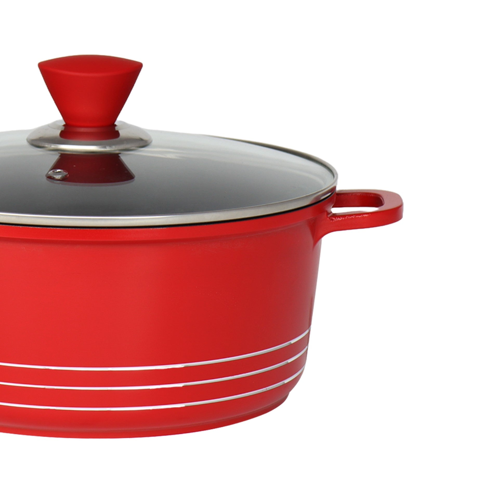 Laria Non Stick Die Cast Stockpot Pan Set 4pcs Red