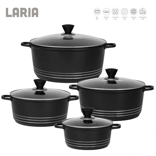 Laria Non Stick Die Cast Stockpot Pan Set 4 Piece Cookware Set