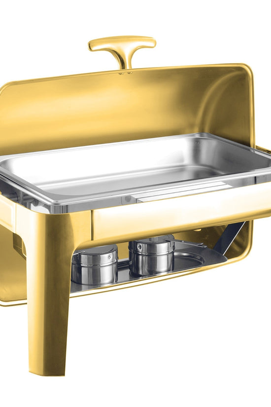 SQ Professional Banquet Chafing Dish Roll Top Oblong Gold 9L