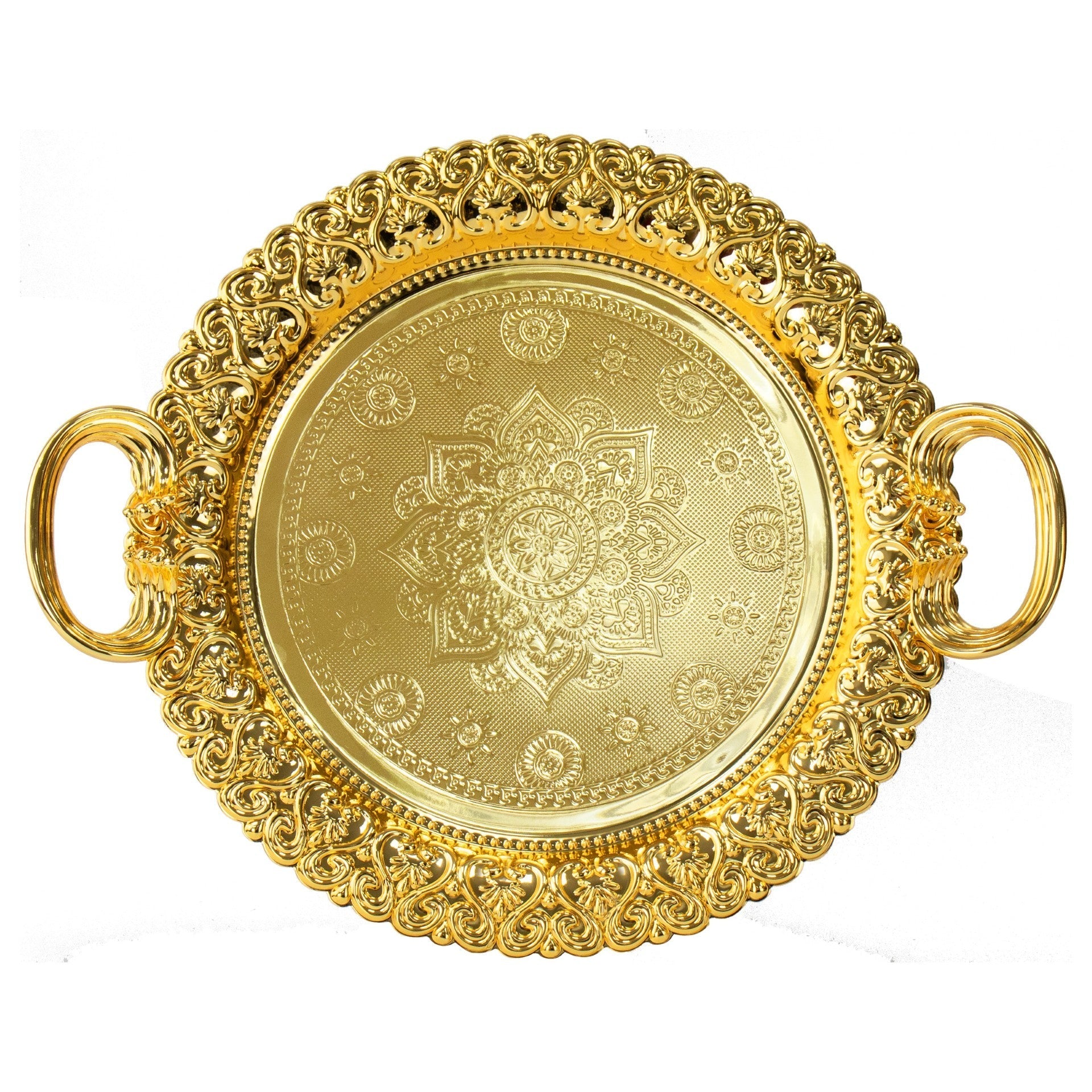 Elegant Gold Party Serving Tray Set by SQ Professional Set of 3