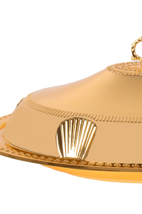 Elegant Gold Food Serving Cloche with Tray SQ Professional 58338LFG