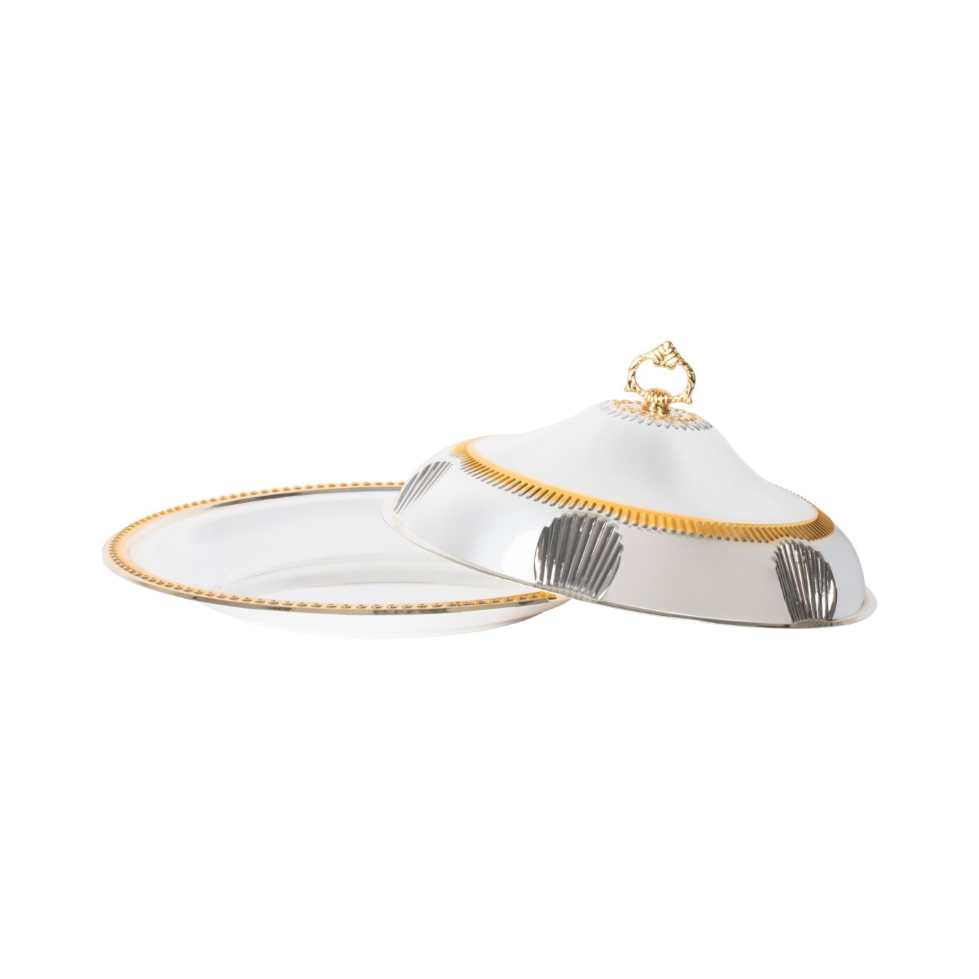 Elegant SQ Professional Durane Ornate Party Food Serving Cloche with Tray