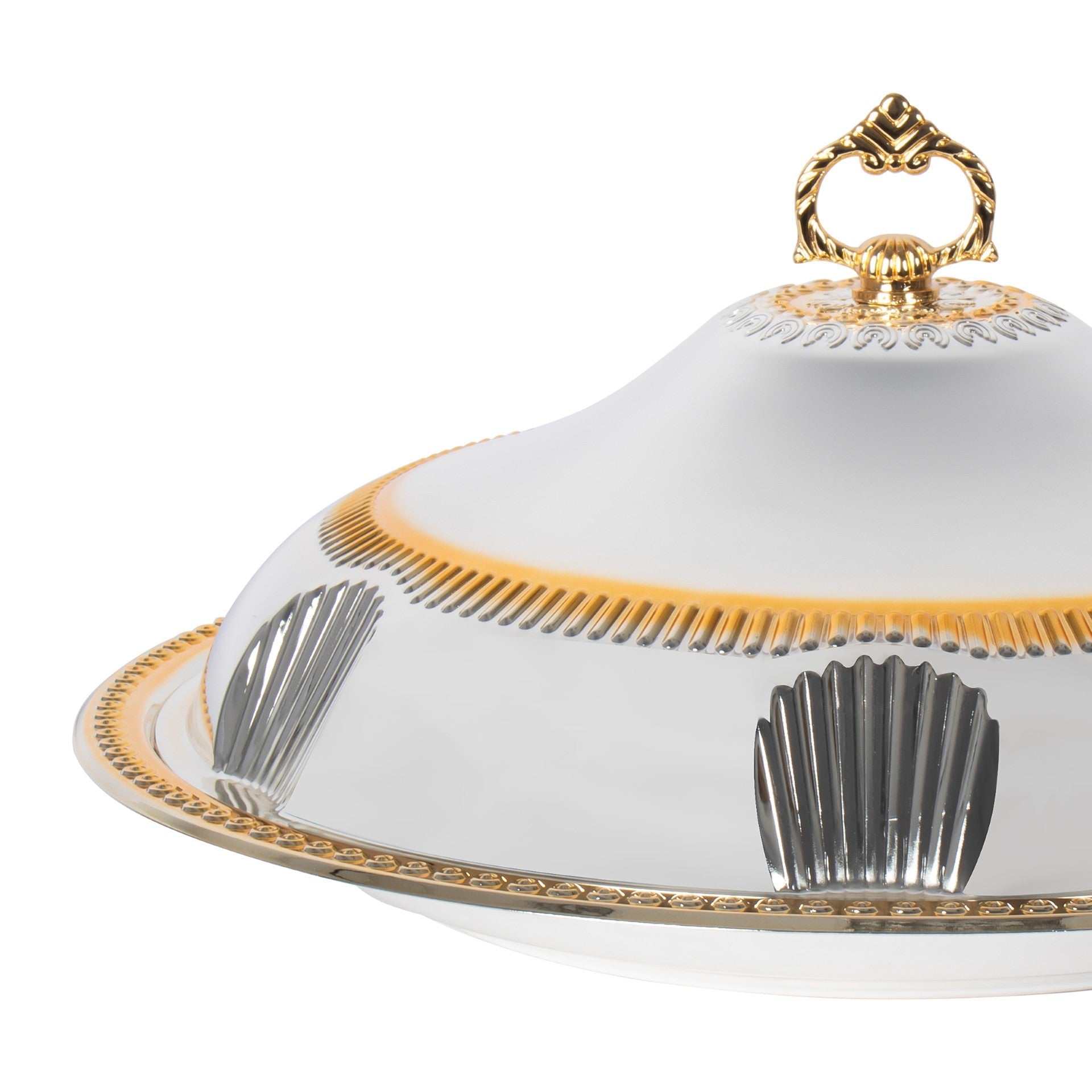 Elegant SQ Professional Durane Ornate Party Food Serving Cloche with Tray