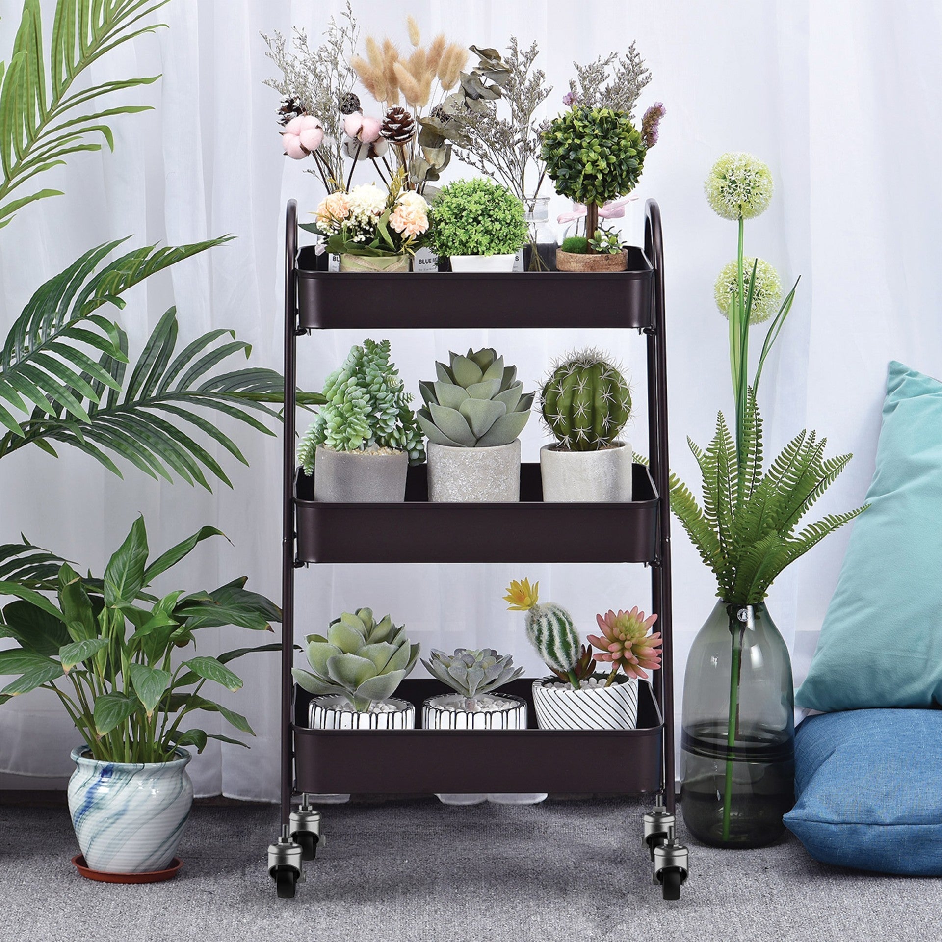 SQ Professional Durane Kitchen Trolley Storage Rack 3 Tier Organizer