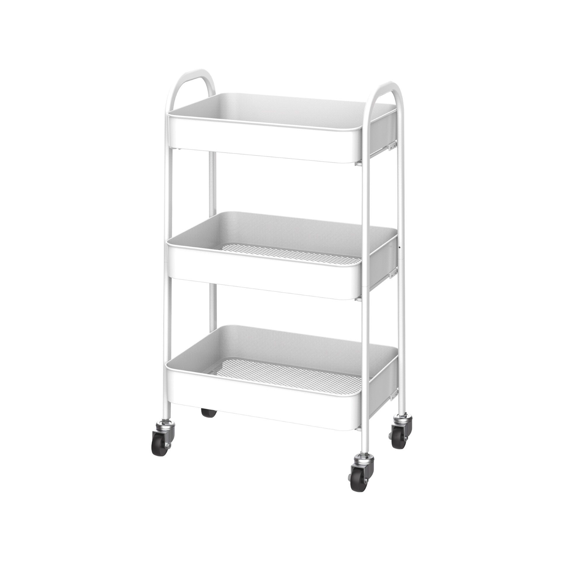 SQ Professional Durane Kitchen Trolley Storage Rack 3 Tier White Organizer