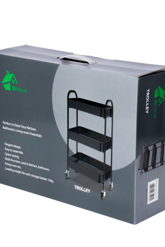 SQ Professional Durane Kitchen Trolley Storage Rack 3 Tier White Organizer