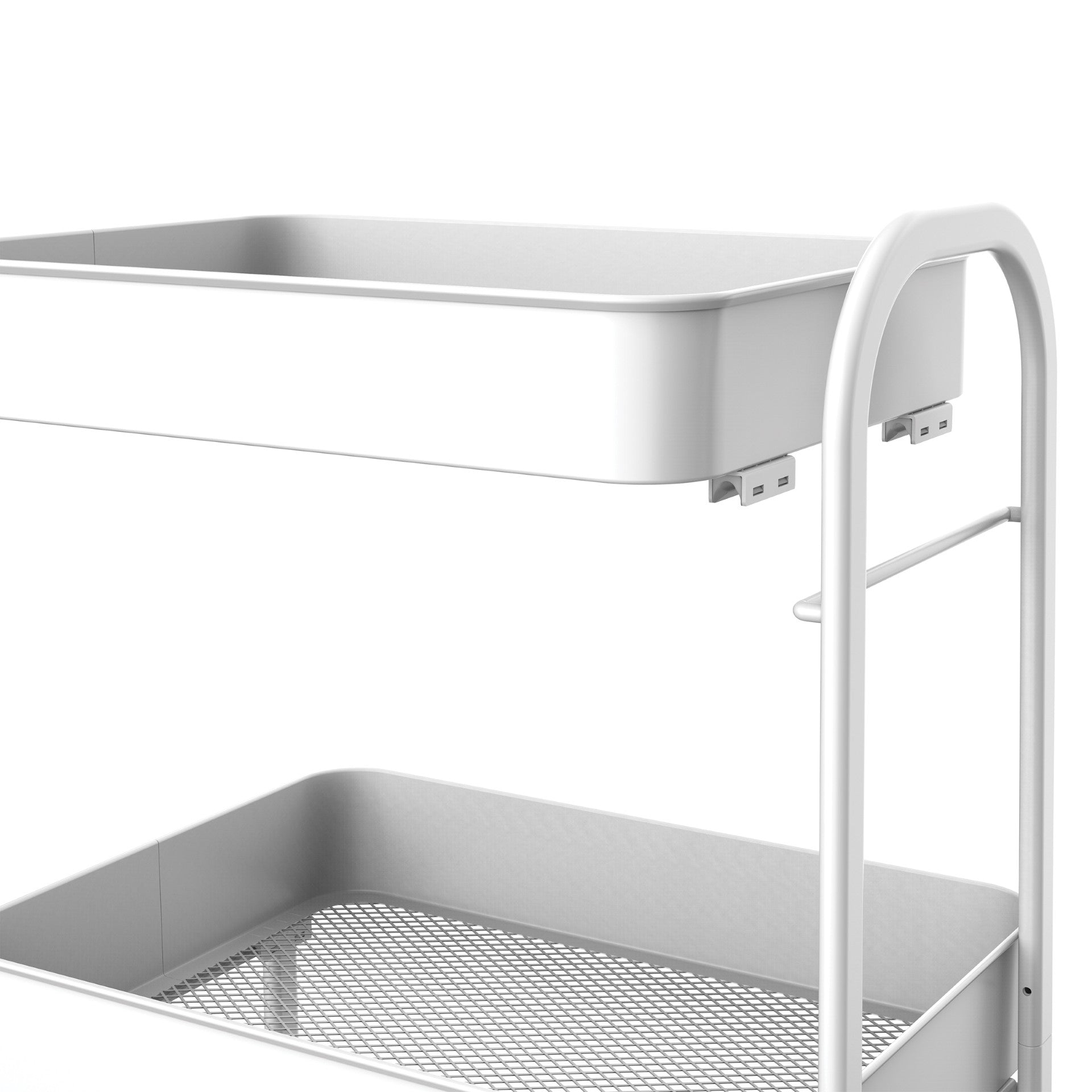 SQ Professional Durane Kitchen Trolley Storage Rack 3 Tier White Organizer