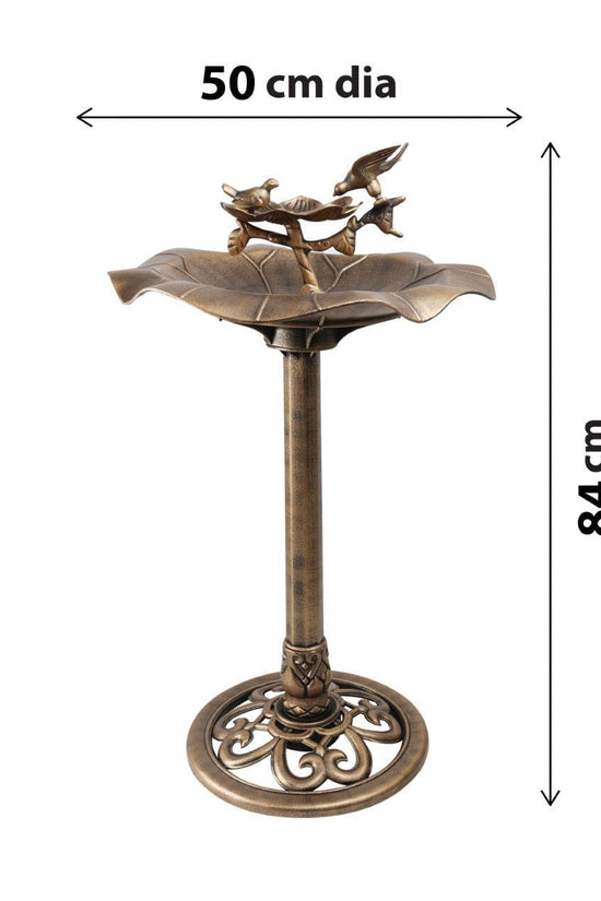 Bronze Effect Bird Bath with Charming Bird Figurines
