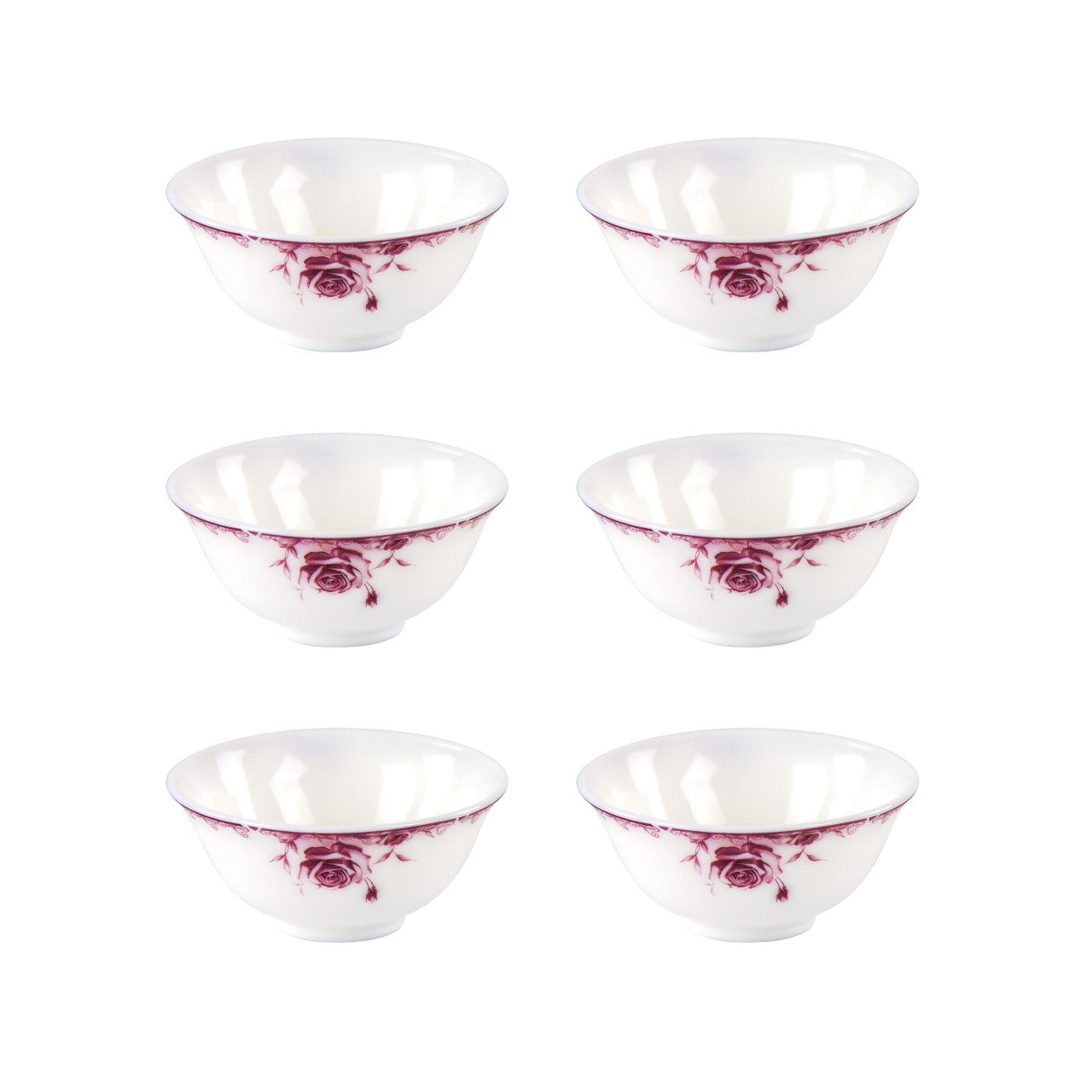 Elegant Opal Glass Serving Dish Snack Bowl Set of 6