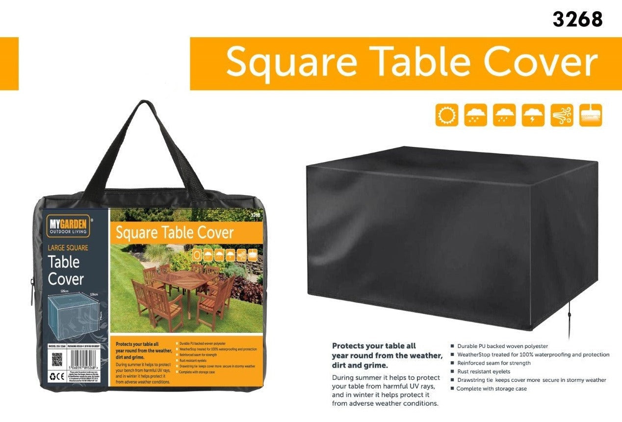 Durable Garden Woven Table Cover 126x126x74cm