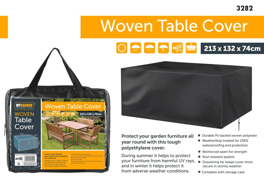 Durable Garden Woven Table Cover 213 x 132 x 74cm