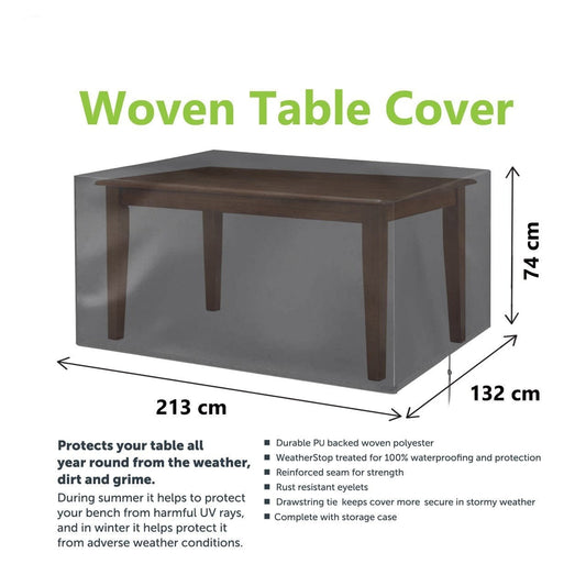 Durable Garden Woven Table Cover 213 x 132 x 74cm