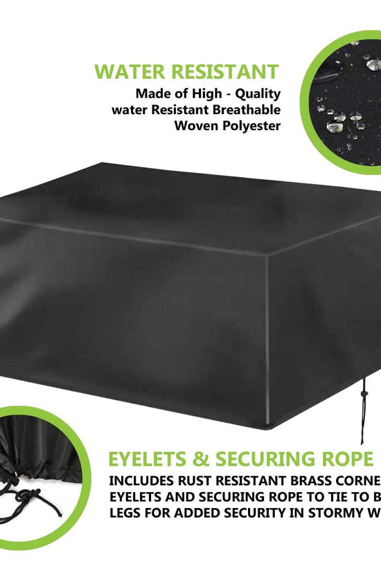 Waterproof Woven Square Garden Table Cover 270 x 180 x 89cm
