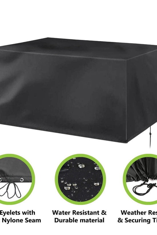 Waterproof Woven Square Garden Table Cover 270 x 180 x 89cm