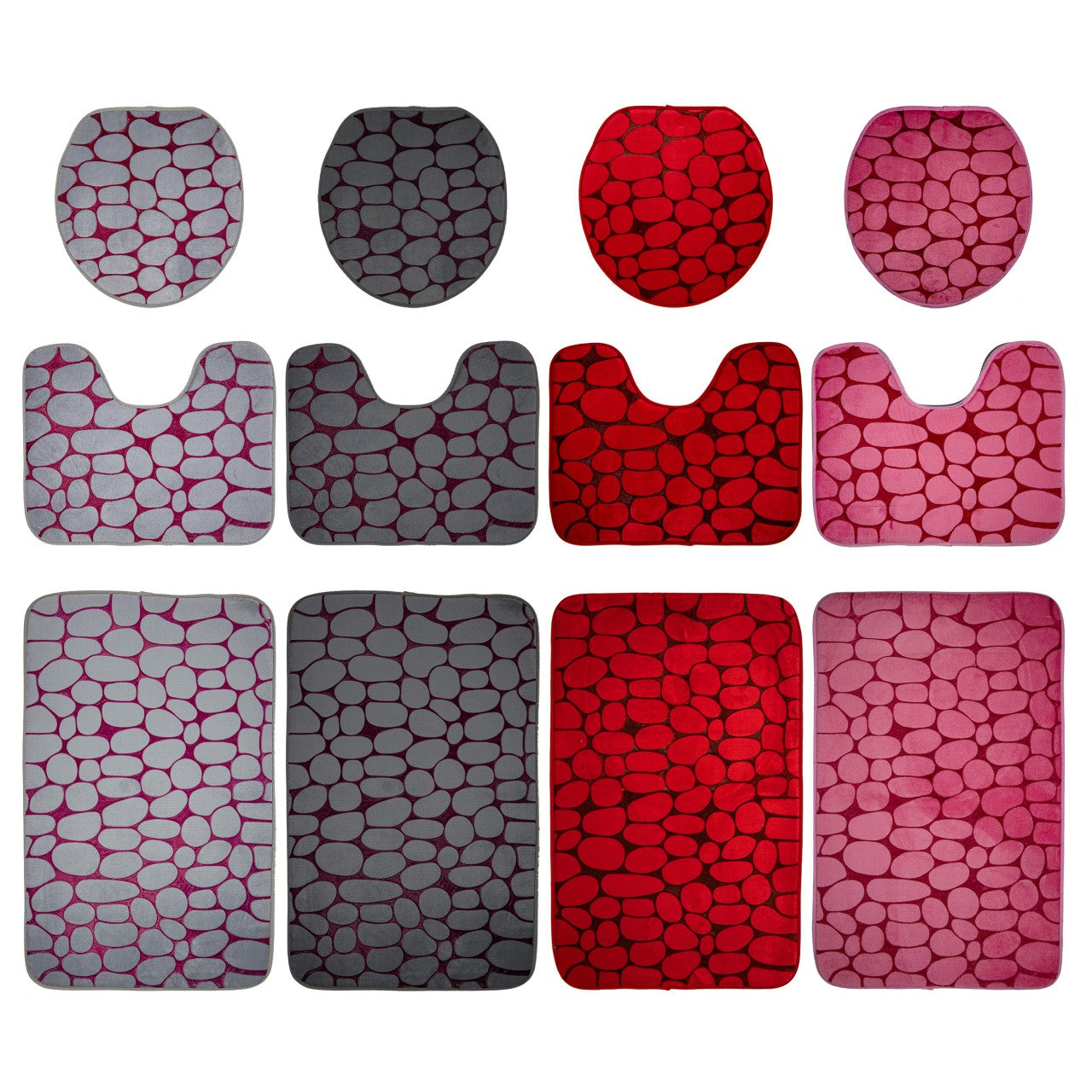 Durane Soft AntiSlip Bathroom Mat Set of 3 80 x 48 cm