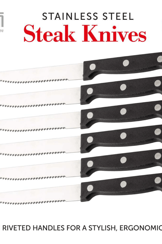 Premium Stainless Steel Serrated Steak Knives Set of 6