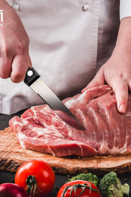 Premium Stainless Steel Serrated Steak Knives Set of 6