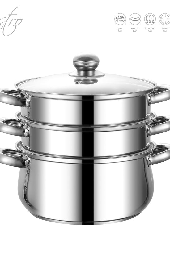 SQ Professional Lustro 3 Tier Stainless Steel Steamer 20cm 3L