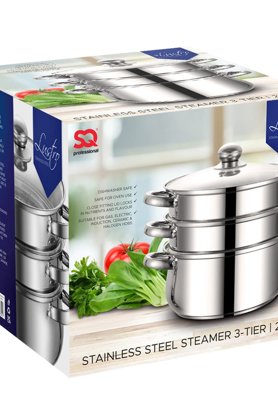SQ Professional Lustro 3 Tier Stainless Steel Steamer 20cm 3L