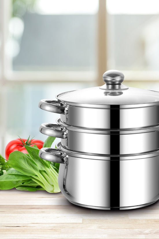 SQ Professional Lustro 3 Tier Stainless Steel Steamer 20cm 3L