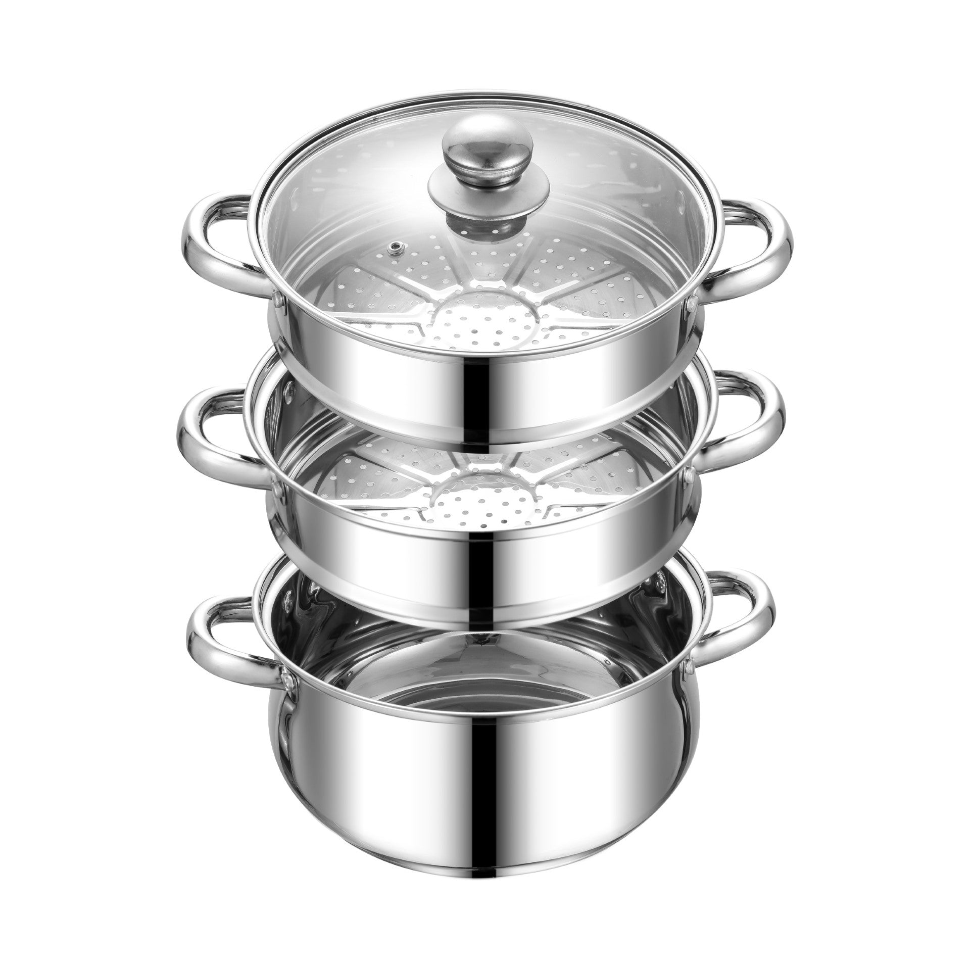 SQ Professional Lustro 3 Tier Stainless Steel Steamer 20cm 3L