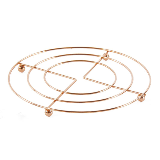 Durane Round Chrome Pan Coaster Trivet in Elegant Copper Finish