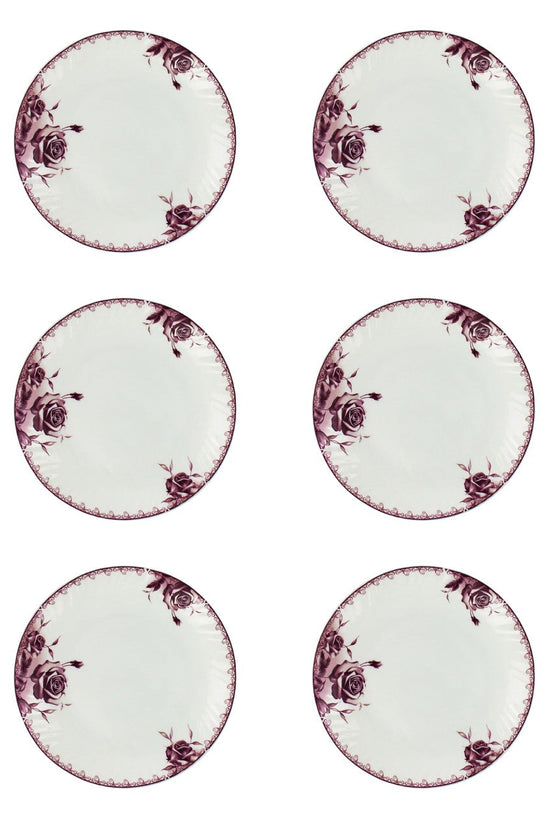 Elegant Opal Glass Side Plate Elisa Set of 6 19x2cm