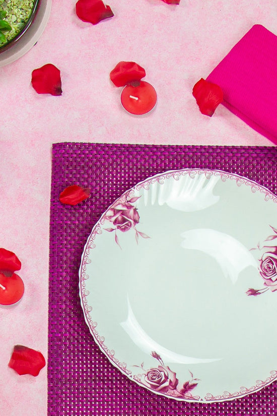 Elegant Opal Glass Side Plate Elisa Set of 6 19x2cm