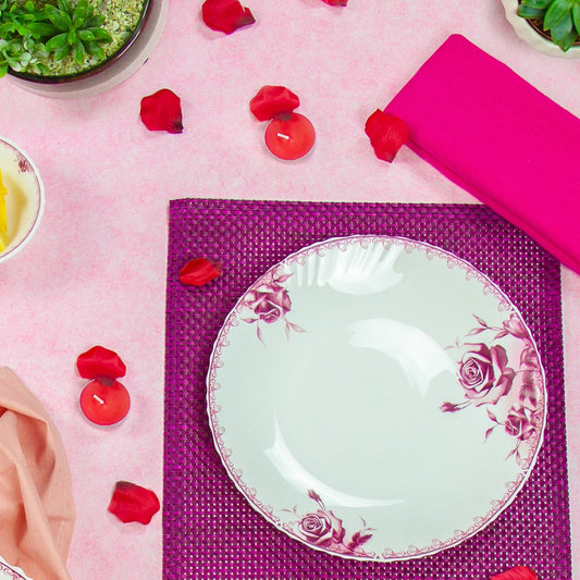 Elegant Opal Glass Side Plate Elisa Set of 6 19x2cm