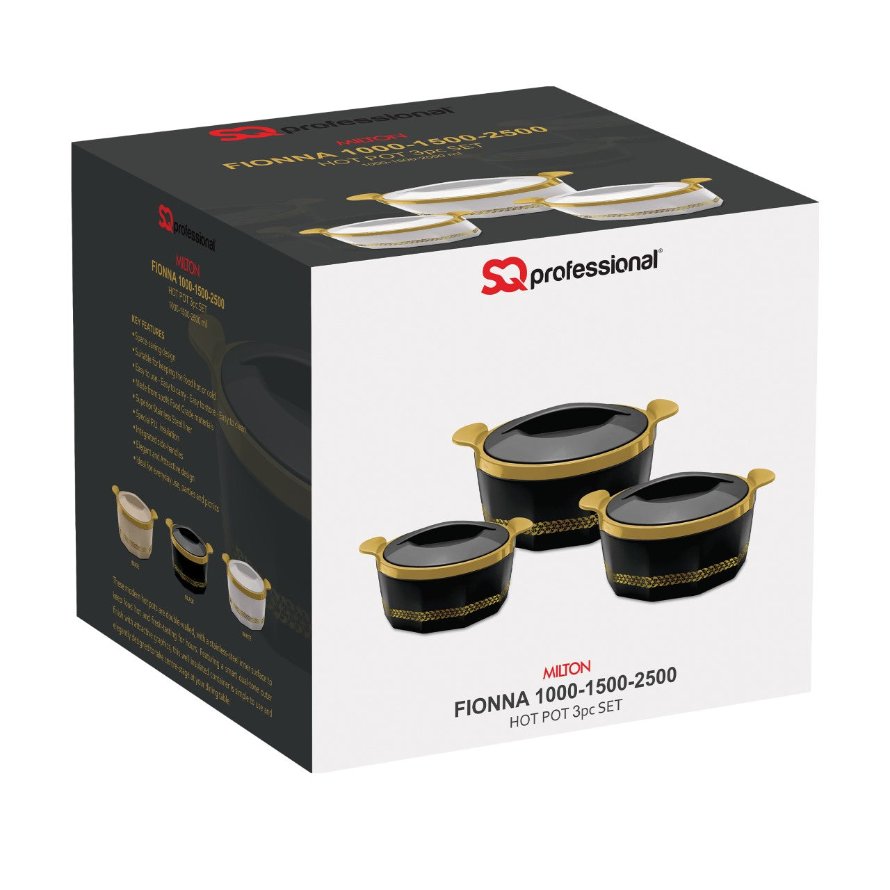 SQ Professional Fionna Hot Pot Set of 3 Black
