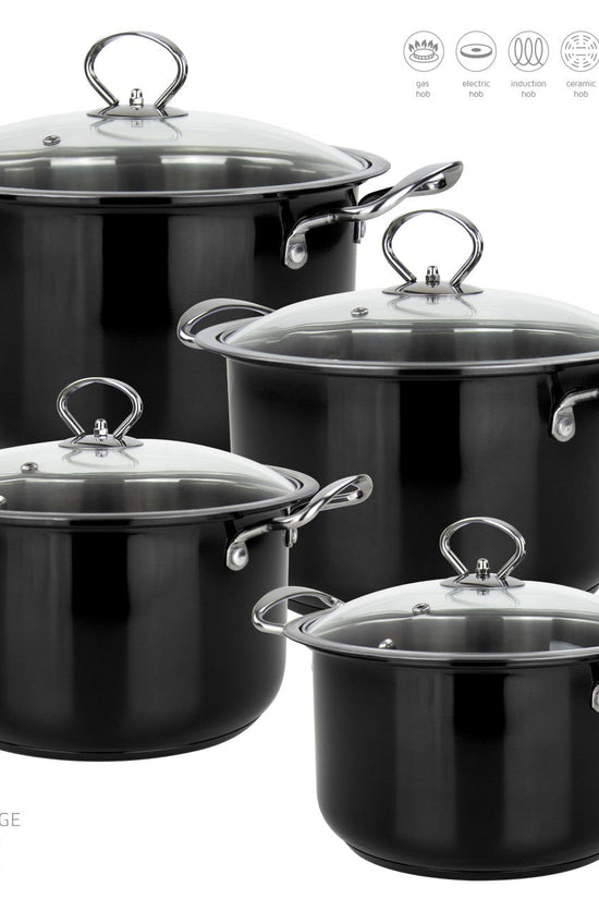 SQ Professional Gems Stainless Steel Stockpot Set Onyx 4Piece