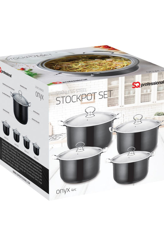 SQ Professional Gems Stainless Steel Stockpot Set Onyx 4Piece