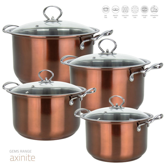SQ Professional Gems Stainless Steel Stockpot Set with Axinite Finish