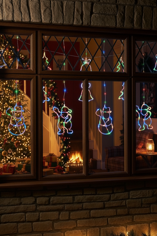 Christmas Tree Window Decoration 42cm Assorted Light Colours